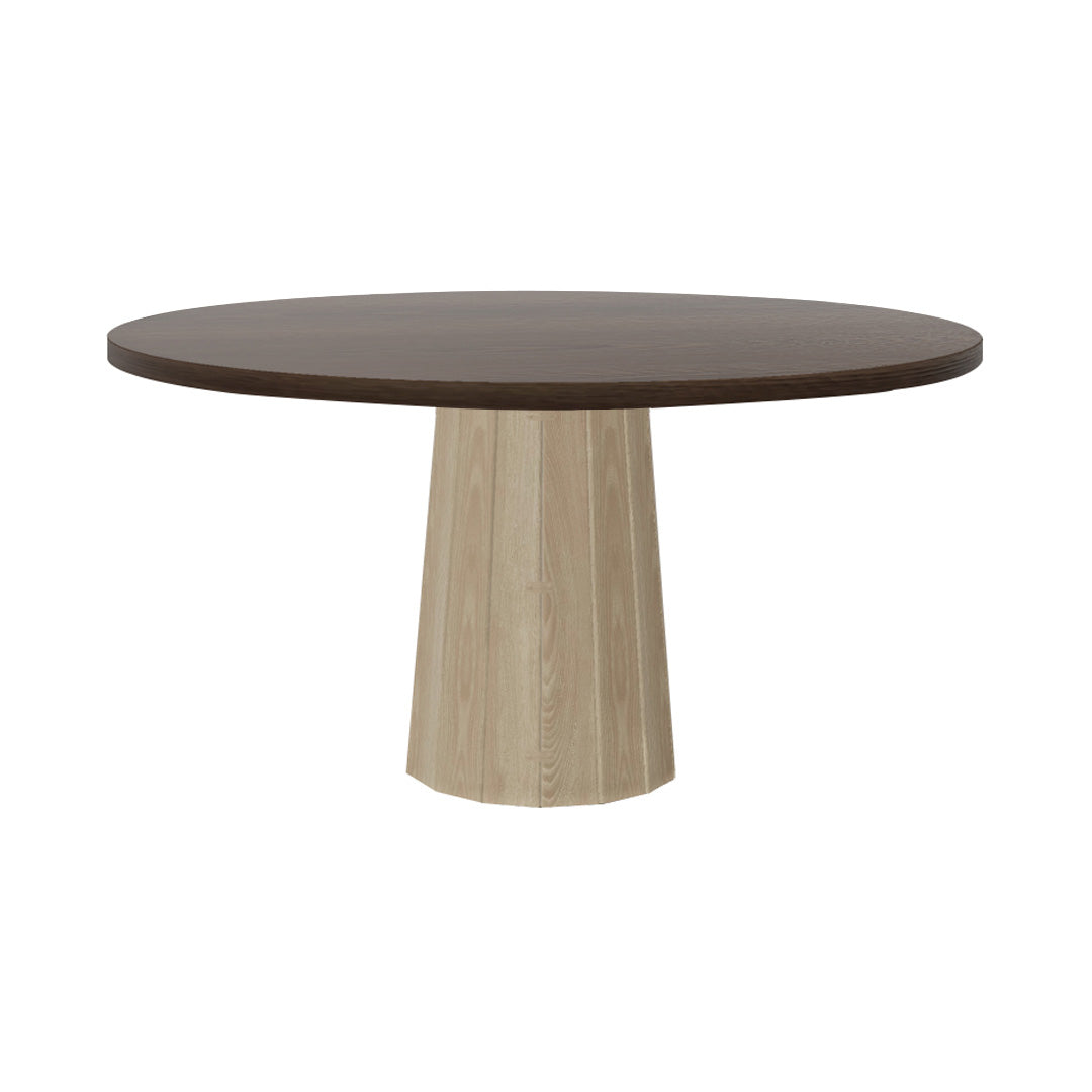 Container Round Table: Large + Bodhi Cover + Cinnamon Stained + White Wash
