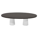 Container Oval Table: Large + Cable Feed + Grey Stained + White