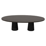 Container Oval Table: Large + Cable Feed + Grey Stained + Black