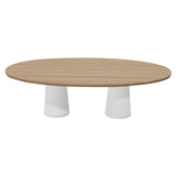 Container Oval Table: Large + Cable Feed + Natural Oil + White