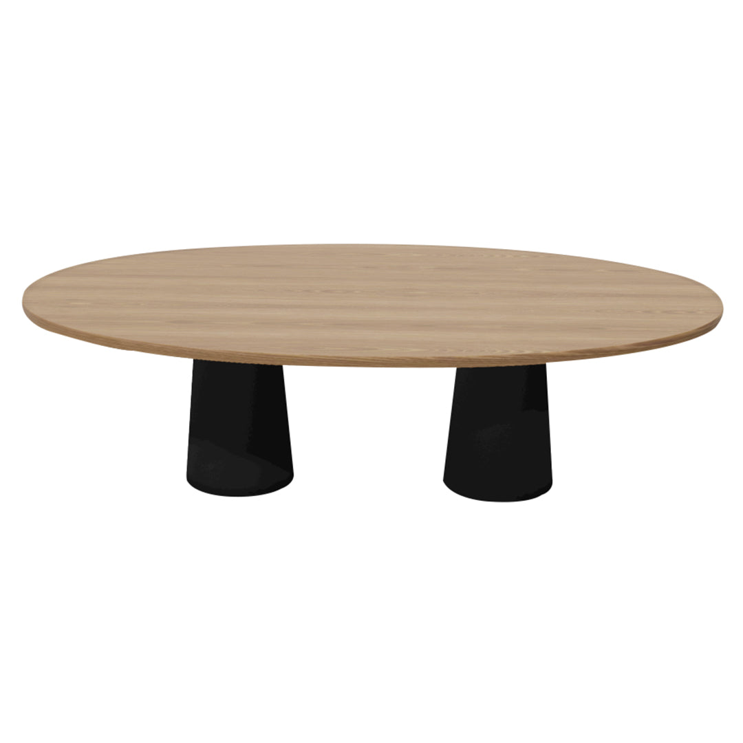 Container Oval Table: Large + Cable Feed + Natural Oil + Black