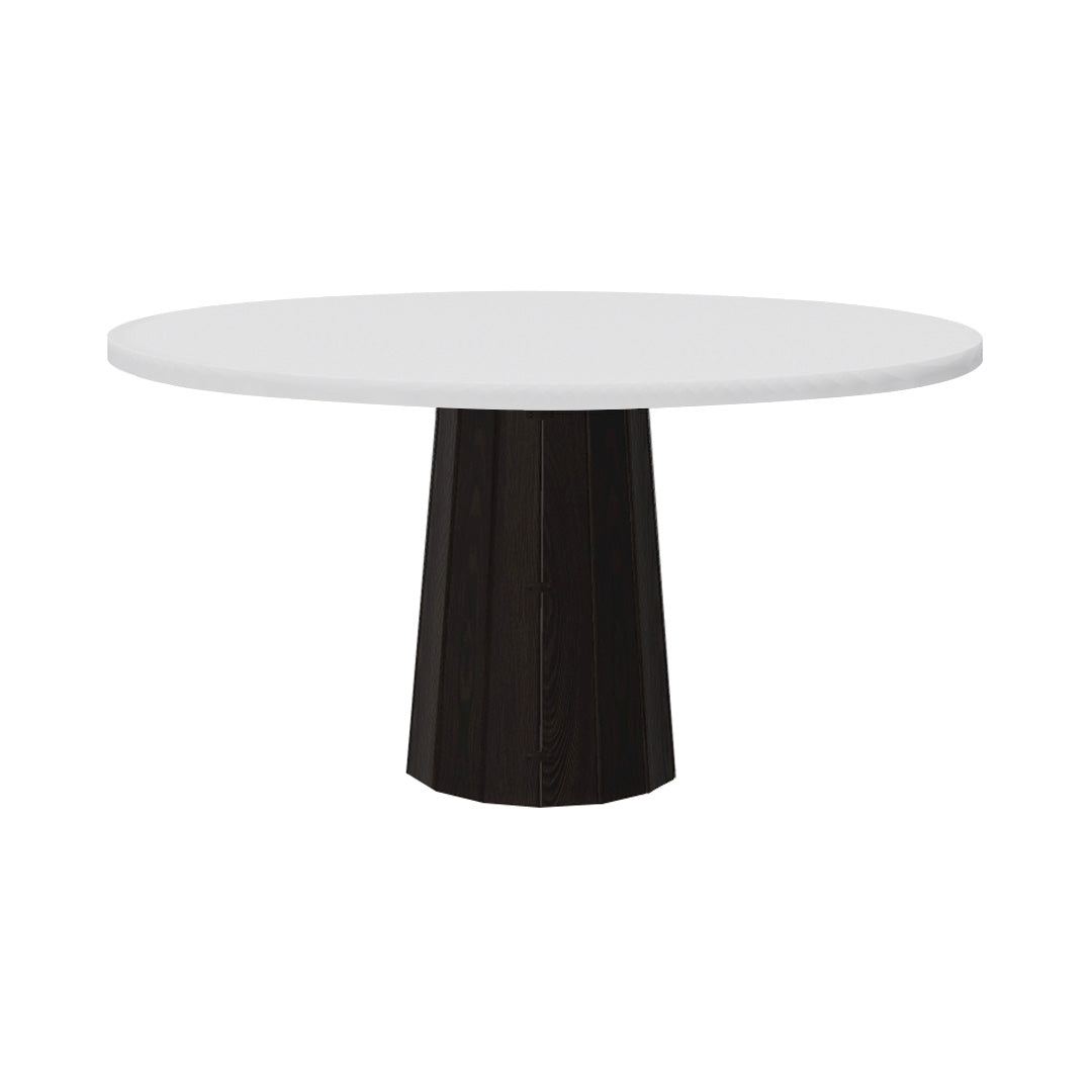 Container Round Table: Large + Bodhi Cover + Traffic White + Wenge