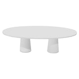Container Oval Table: Large + Cable Feed + Traffic White + White
