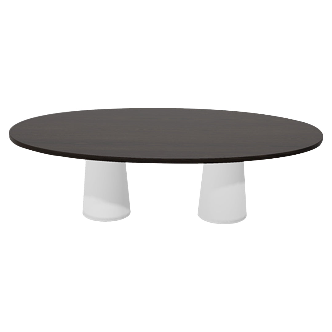 Container Oval Table: Large + Cable Feed + Wenge Stained + White