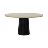 Container Round Table: Large + Bodhi Cover + White Wash Stained + Black