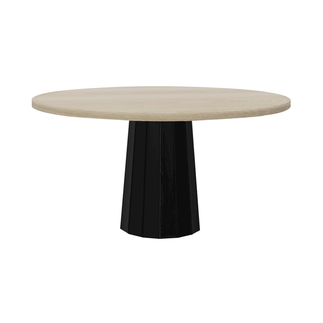 Container Round Table: Large + Bodhi Cover + White Wash Stained + Black