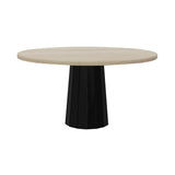 Container Round Table: Large + Bodhi Cover + White Wash Stained + Black