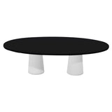 Container Oval Table: Large + Cable Feed + Jet Black + White