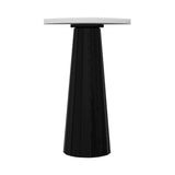 Container Bar Table: Bodhi Cover + Round + Traffic White + Black Stained
