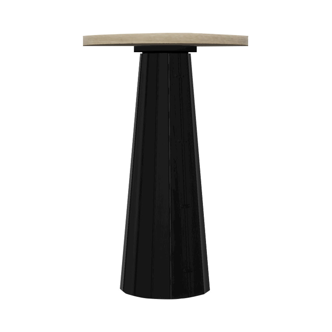 Container Bar Table: Bodhi Cover + Round + White Wash Stained + Black Stained