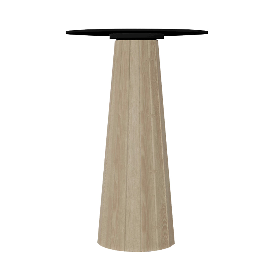 Container HPL Bar Table: Bodhi Cover + Round + Black + White Wash