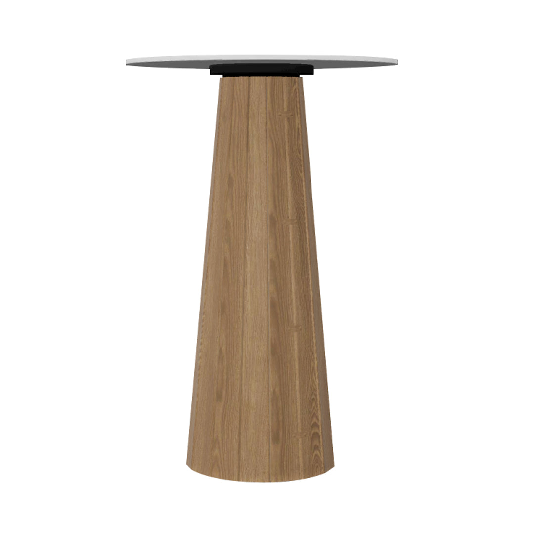 Container HPL Bar Table: Bodhi Cover + Round + White + Natural Oil