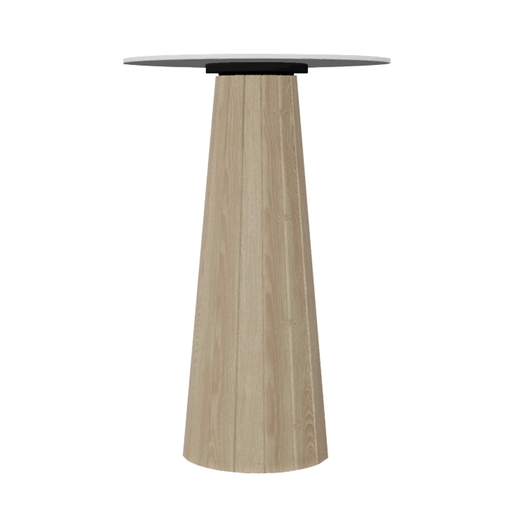 Container HPL Bar Table: Bodhi Cover + Round + White + White Wash