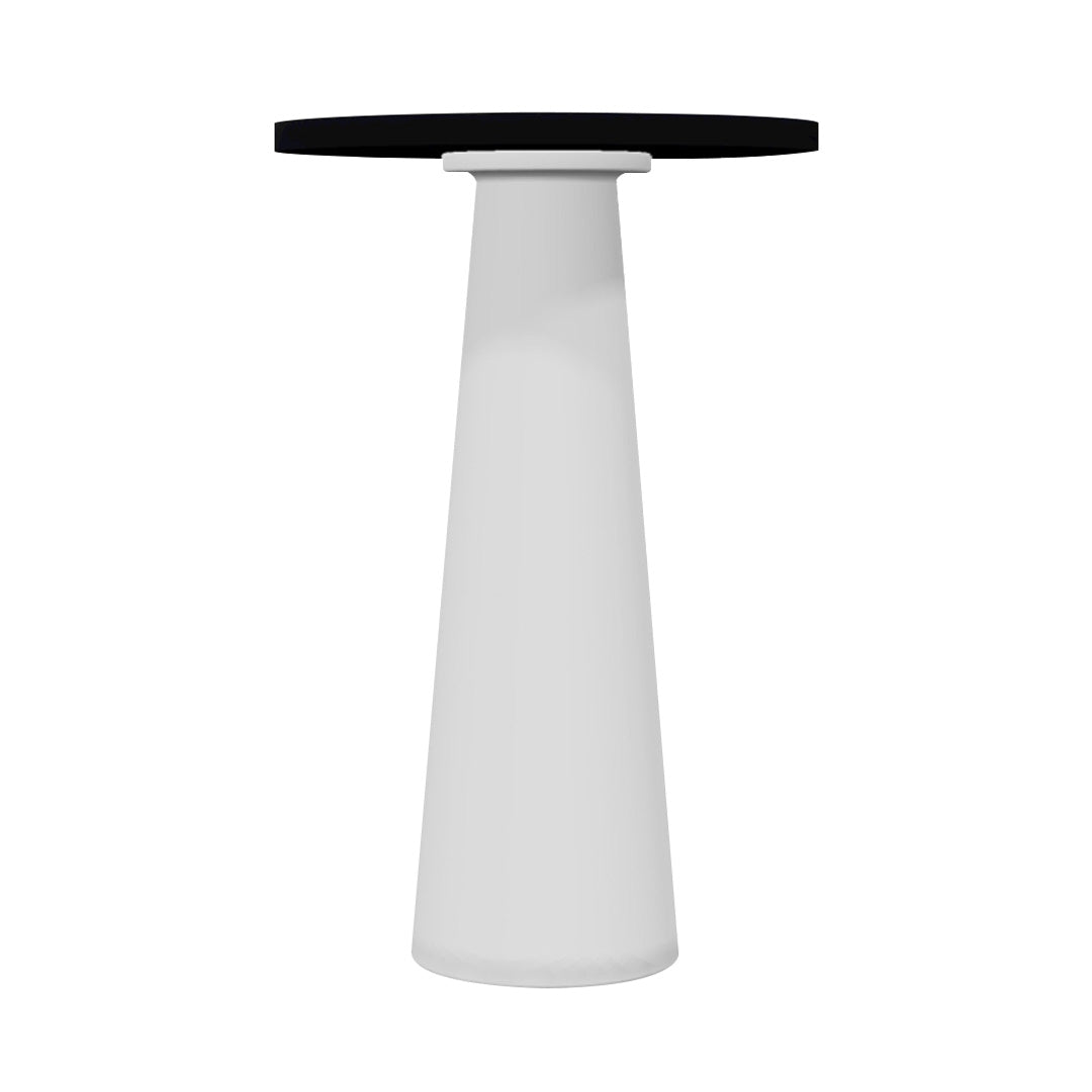 Container Bar Table: Round + Jet Black + White