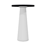 Container Bar Table: Round + Jet Black + White