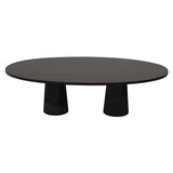 Container Oval Table: Large + Grey Stained + Black
