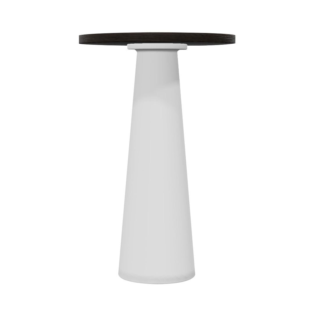 Container Bar Table: Round + Wenge + White