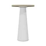 Container Bar Table: Round + White Wash + White