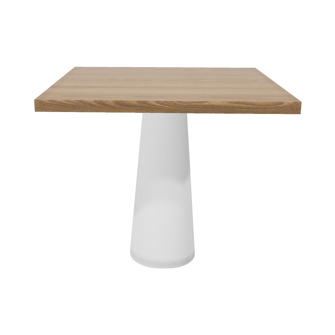 Container Square Table: Large + White Wash Stained + White
