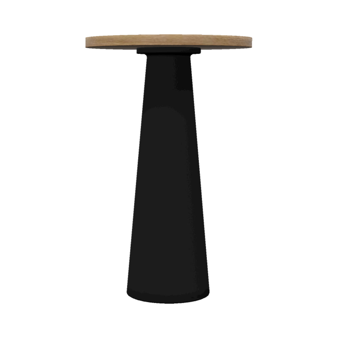 Container Bar Table: Round + Natural Oil + Black