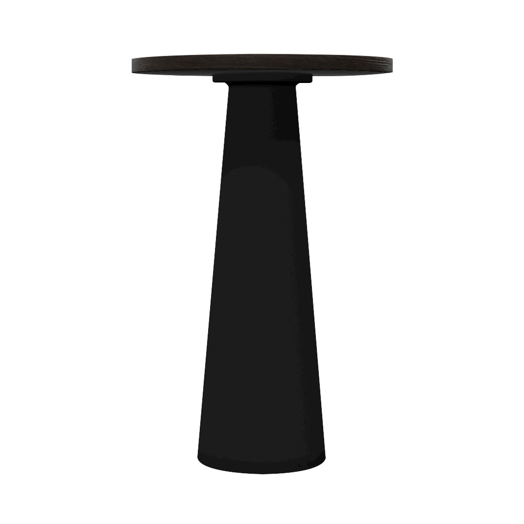 Container Bar Table: Round + Wenge + Black