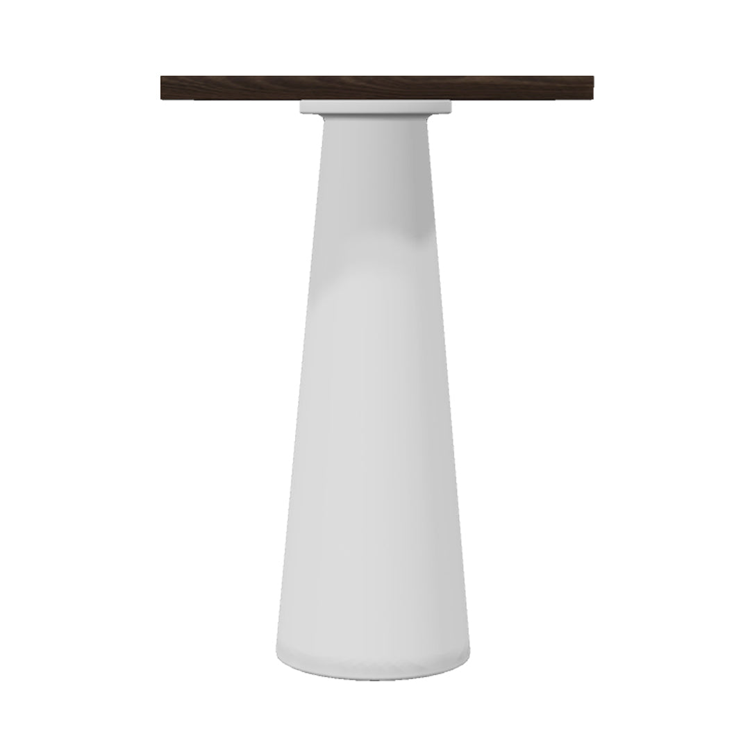 Container Bar Table: Square + Cinnamon Stained + White
