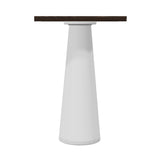 Container Bar Table: Square + Cinnamon Stained + White