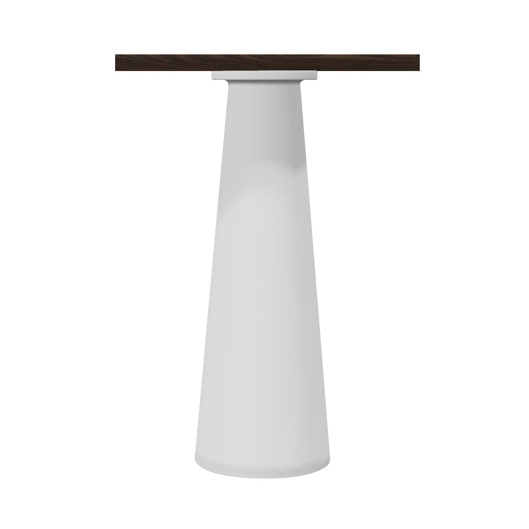 Container Bar Table: Square + Cinnamon Stained + White