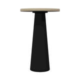 Container Bar Table: Round + White Wash + Black