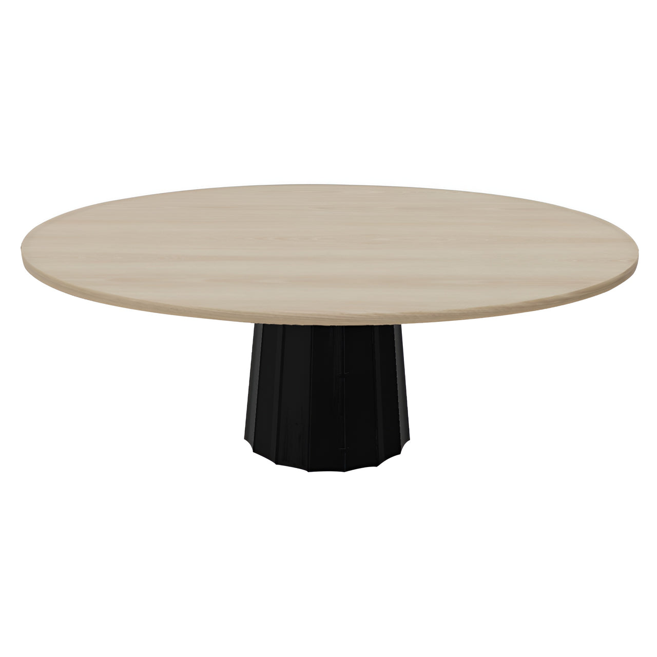 Container Oval Table: Small + Bodhi Cover + White Wash Stained + Black