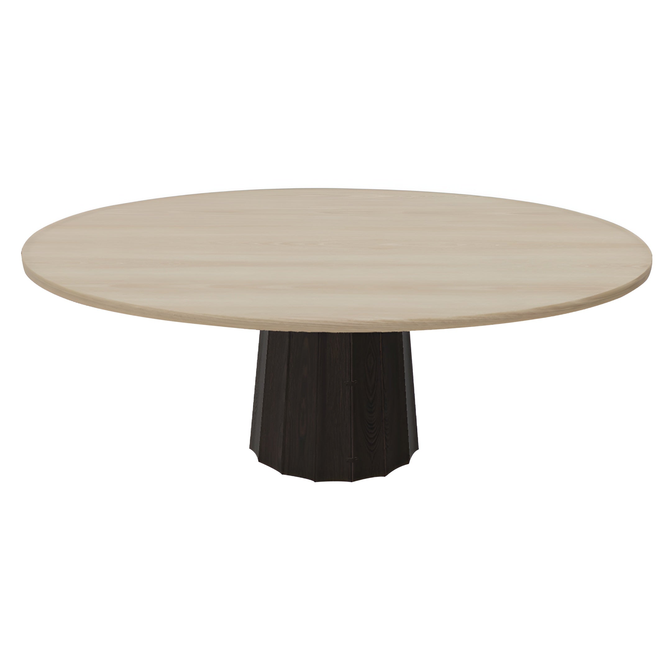 Container Oval Table: Small + Bodhi Cover + White Wash Stained + Wenge
