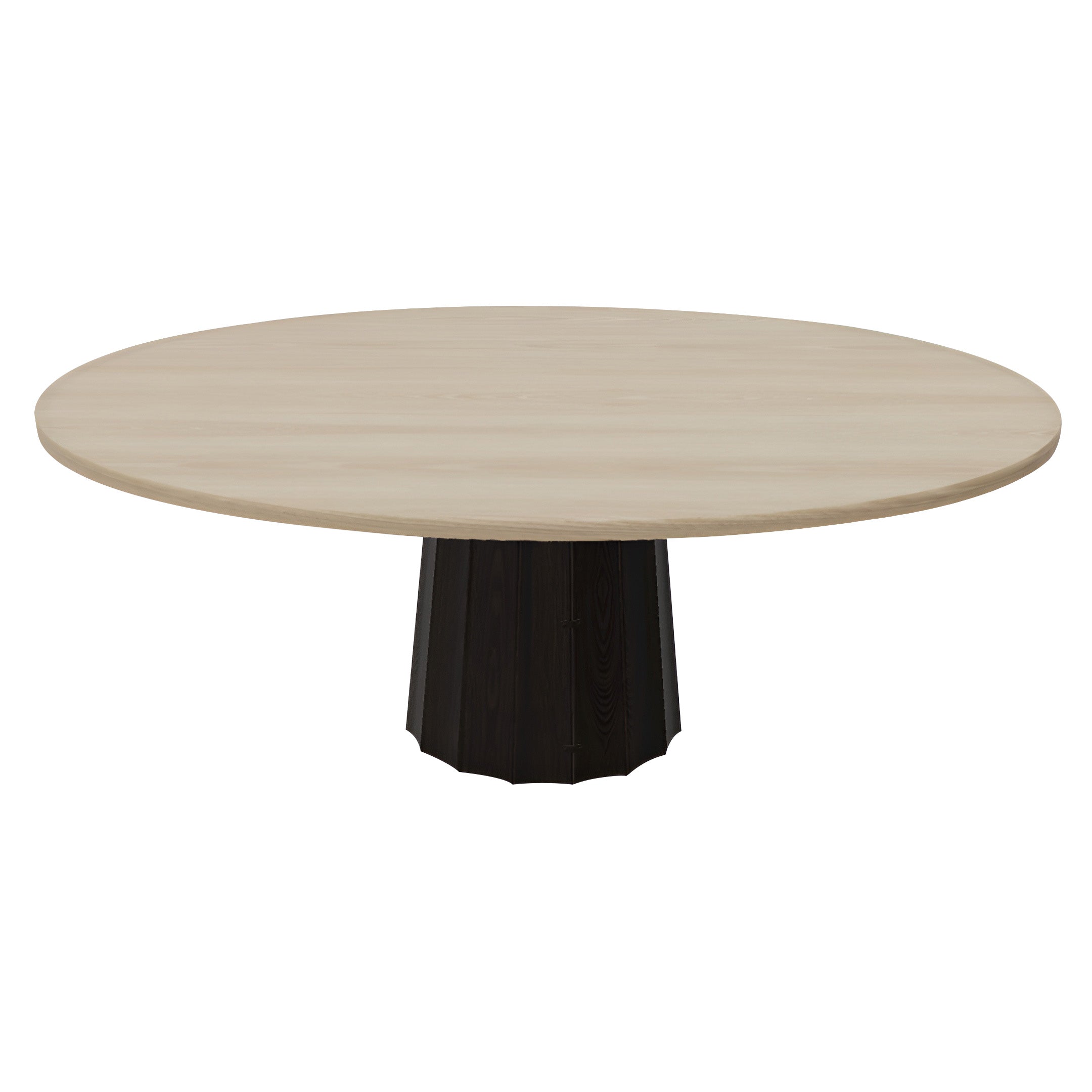 Container Oval Table: Small + Bodhi Cover + White Wash Stained + Wenge