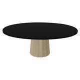 Container Oval Table: Small + Bodhi Cover + Jet Black + White wash