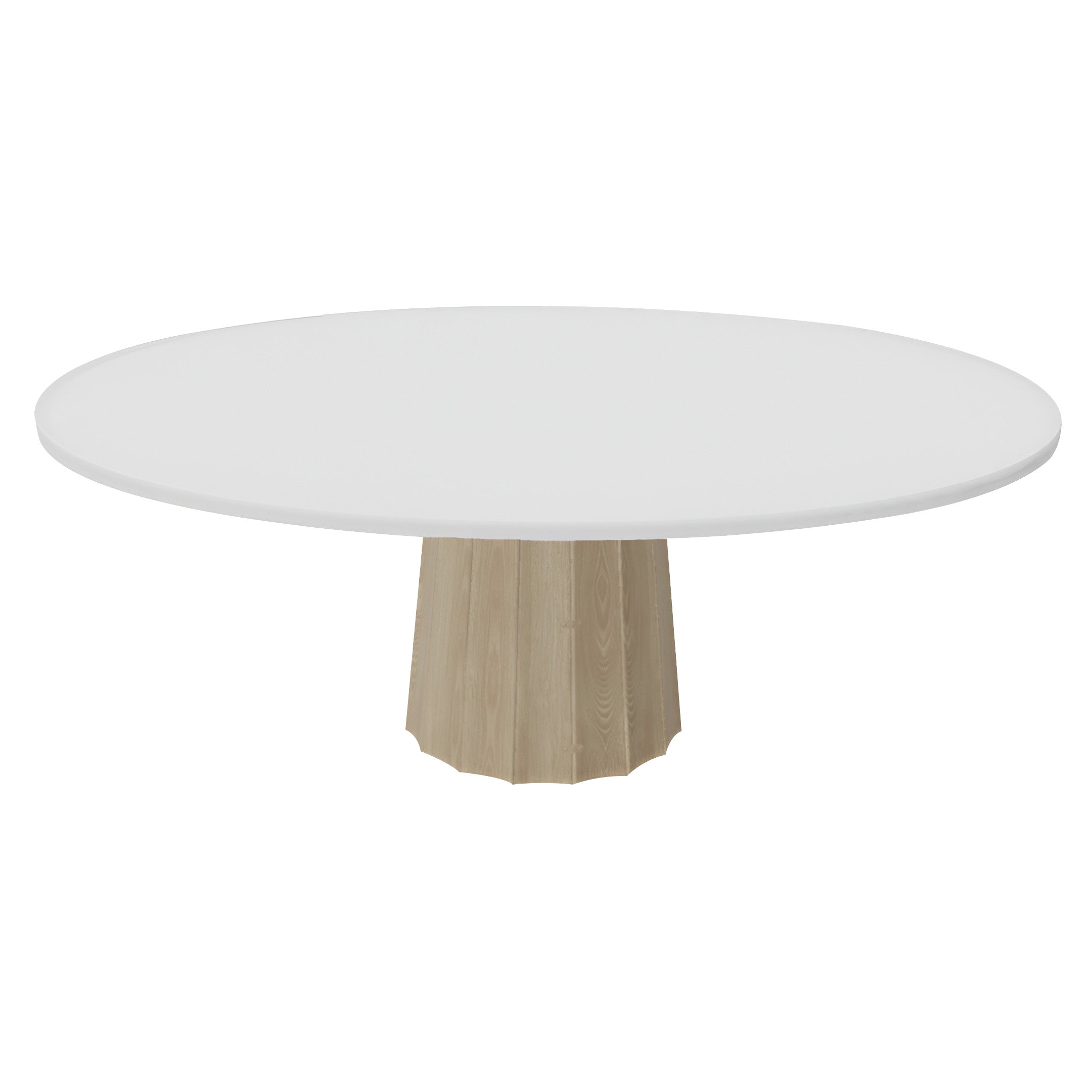 Container Oval Table: Small + Bodhi Cover + Traffic White + White wash