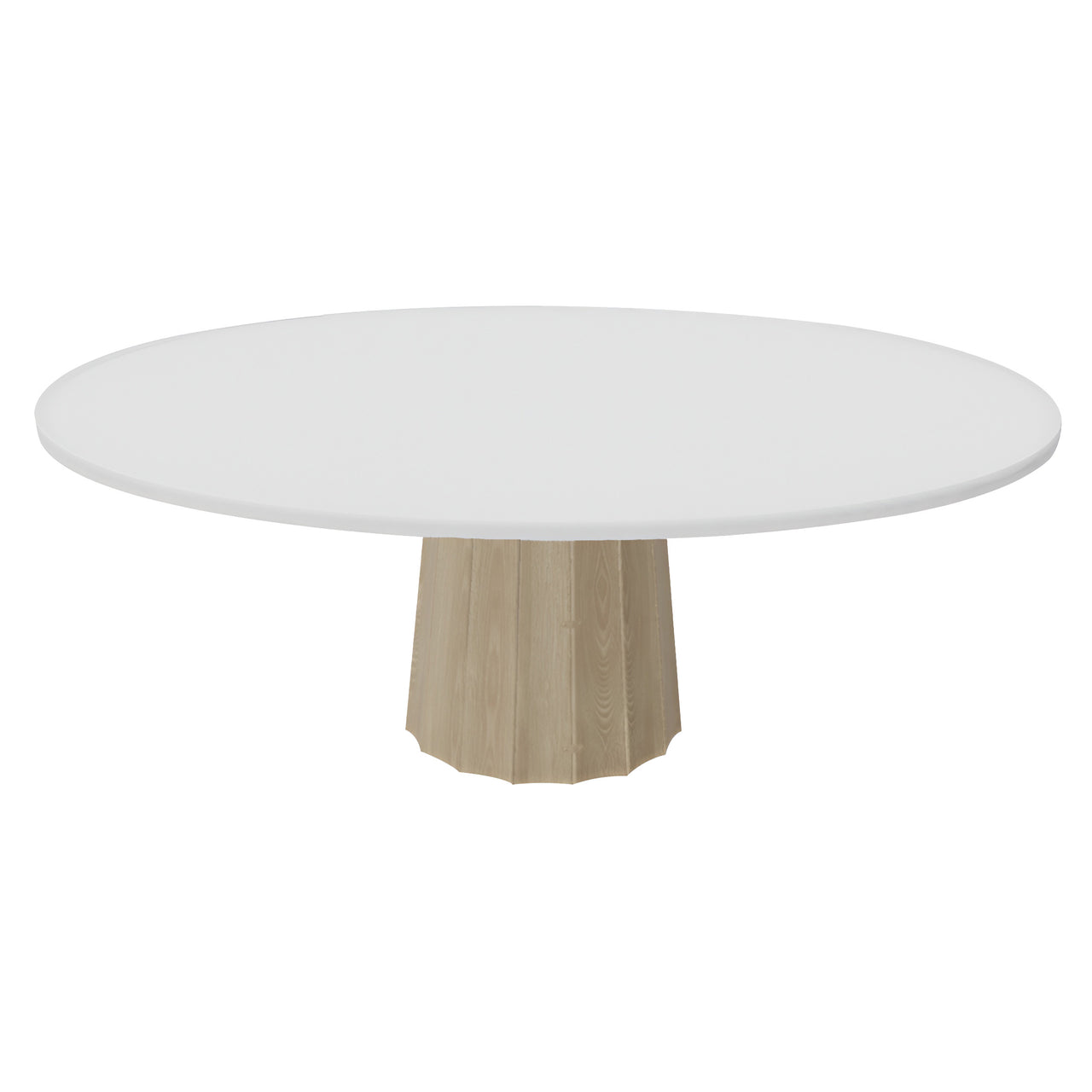 Container Oval Table: Small + Bodhi Cover + Traffic White + White wash