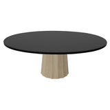 Container Oval Table: Small + Bodhi Cover + Black Stained + White wash