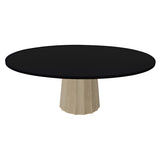 Container Oval Table: Small + Bodhi Cover + Jet Black + White wash