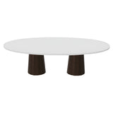 Container Oval Table: Large + Bodhi Cover + Traffic White + Cinnamon