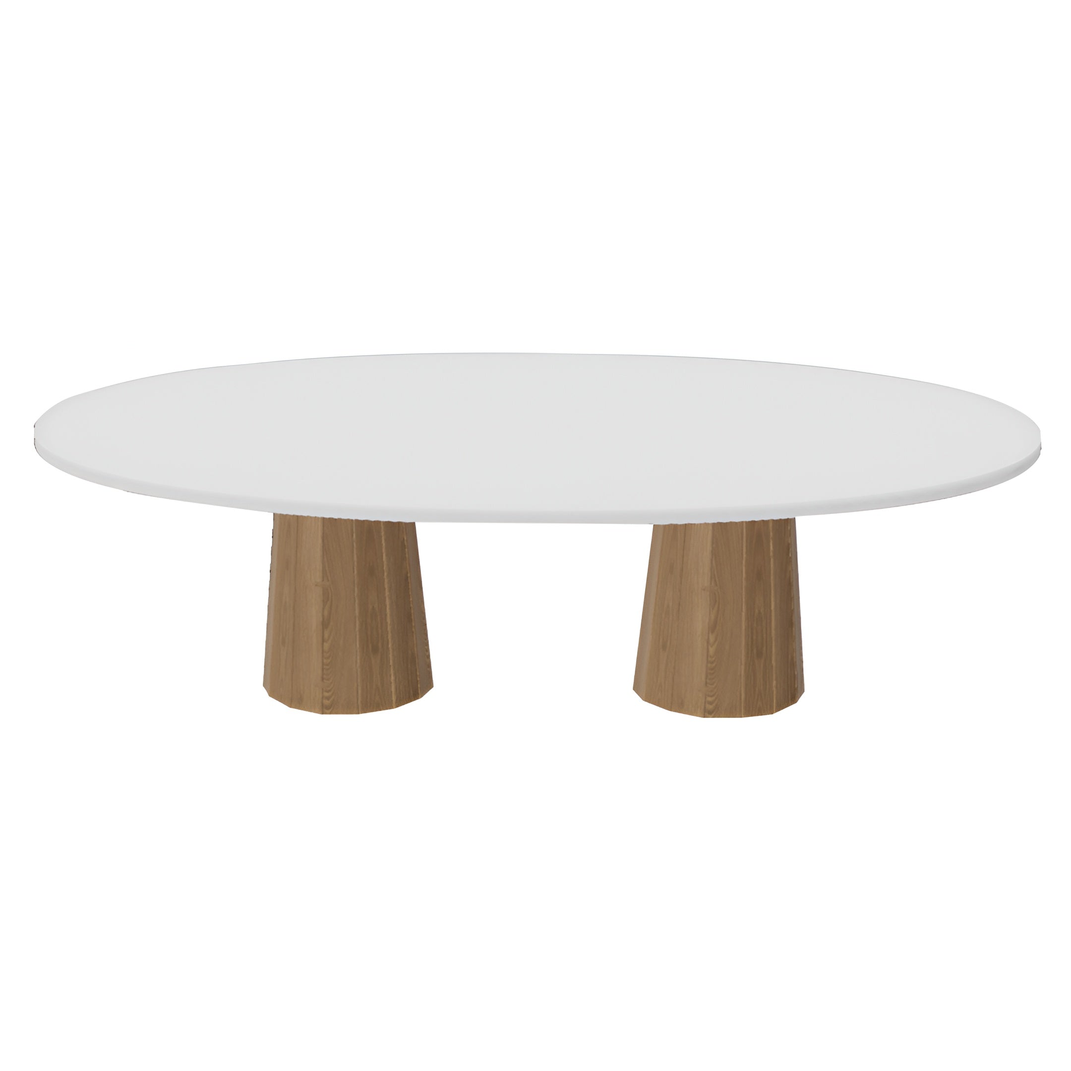 Container Oval Table: Large + Bodhi Cover + Traffic White + Natural Oil