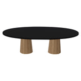 Container Oval Table: Large + Bodhi Cover + Jet Black + Natural Oil