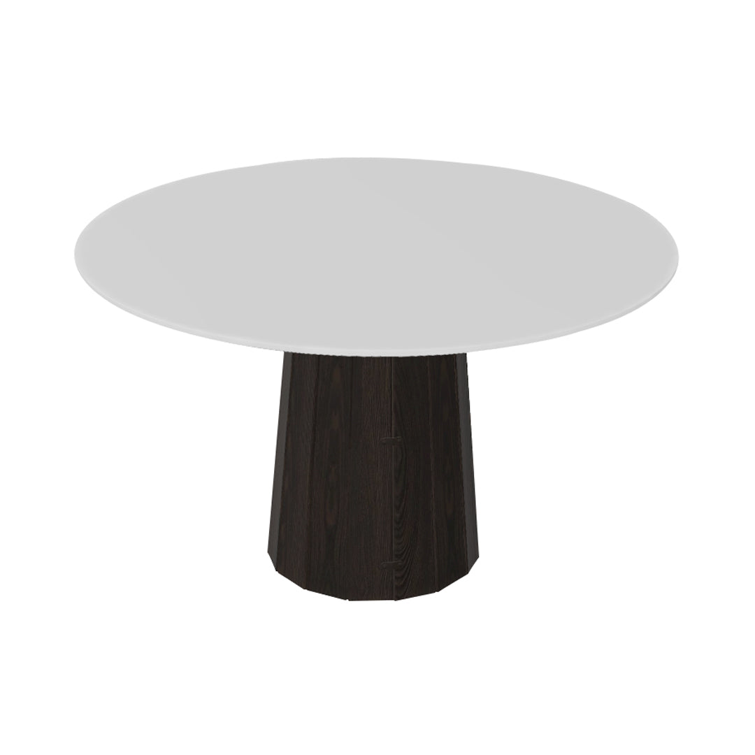Container HPL Round Table: Medium + Bodhi Cover + White + Grey