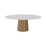 Container HPL Round Table: XXL + Bodhi Cover + White + Natural Oil
