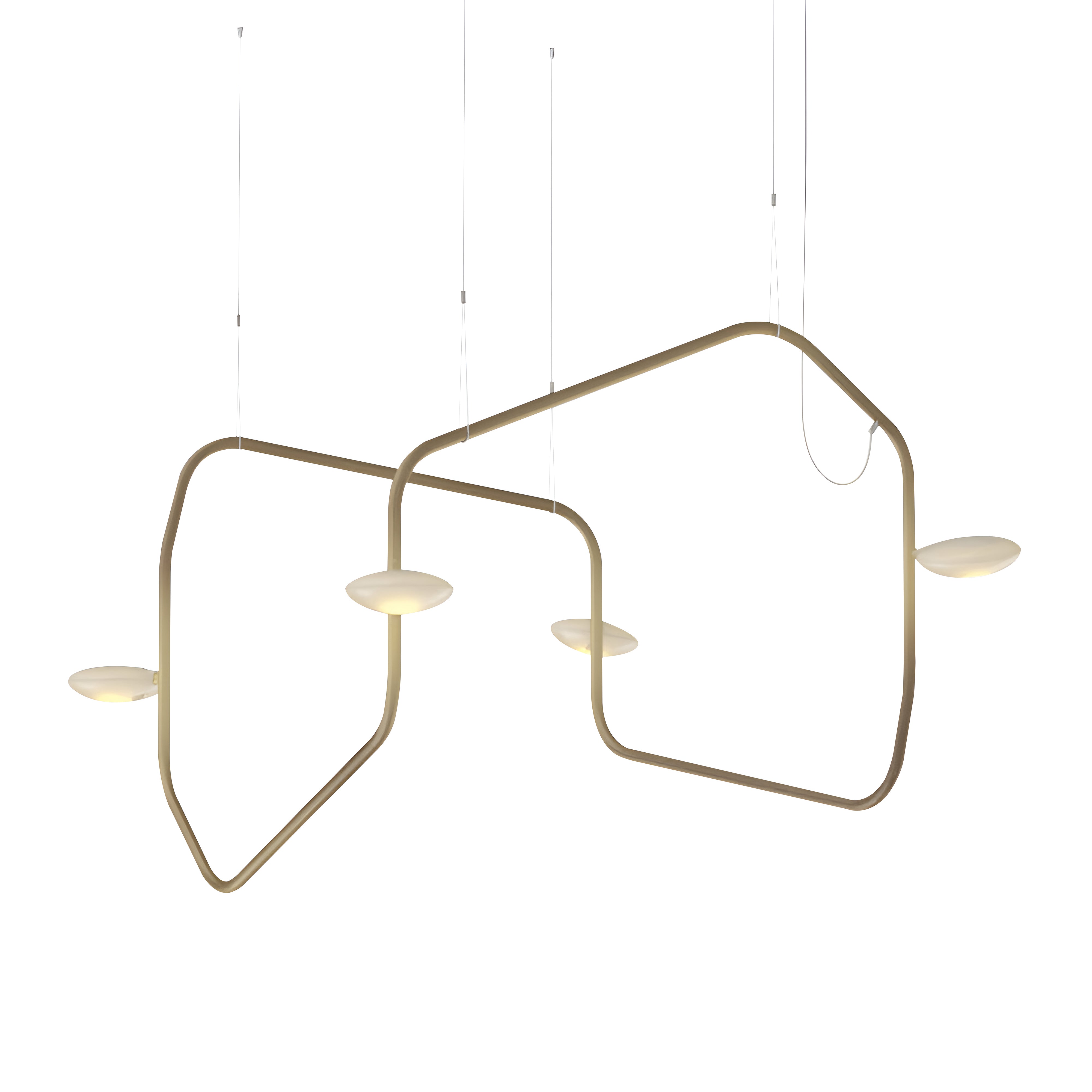 Palindrome Single Pendant: 4 Heads + Mottled Brass