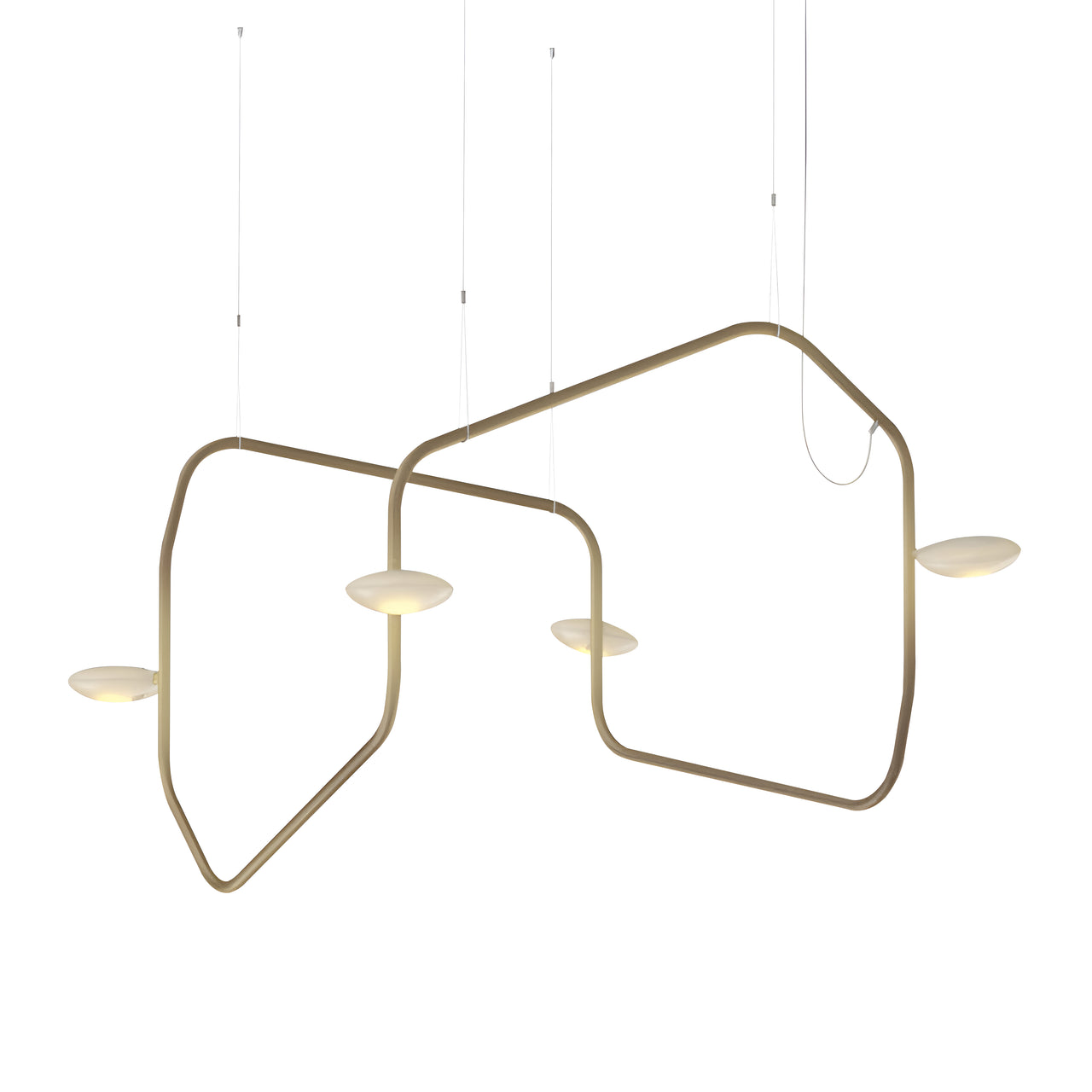 Palindrome Single Pendant: 4 Heads + Mottled Brass