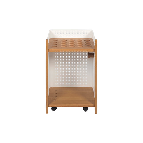 Mou Floor Cue Rack: Iroko + White