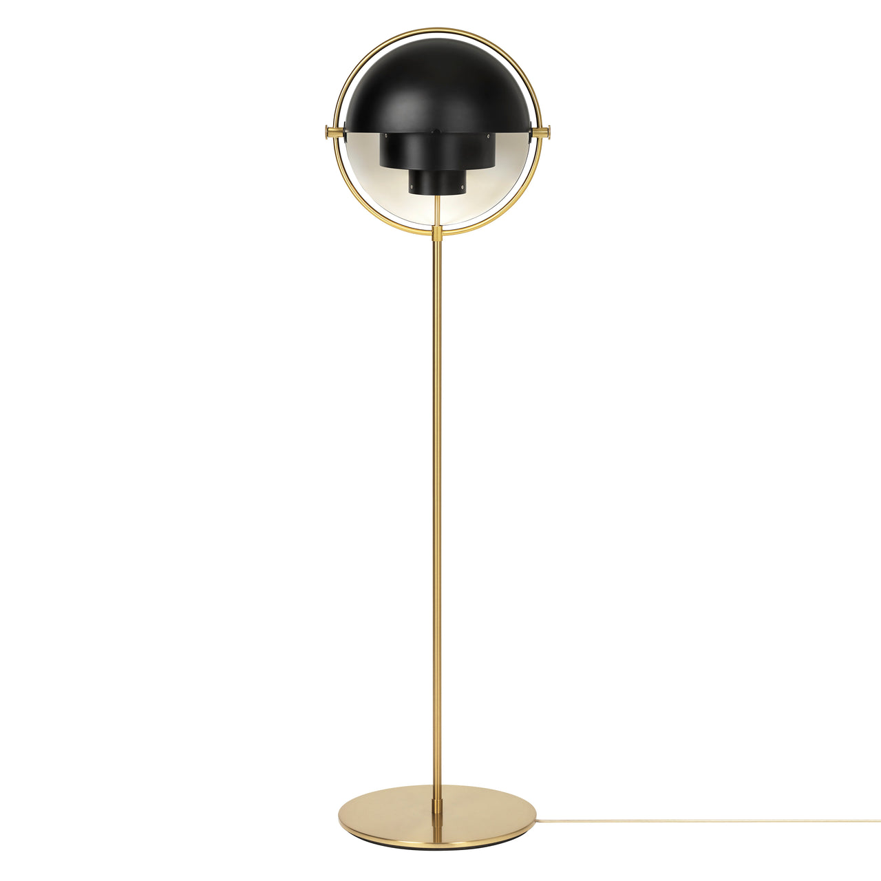 Multi-Lite Floor Lamp: Brass + Soft Black Semi Matt
