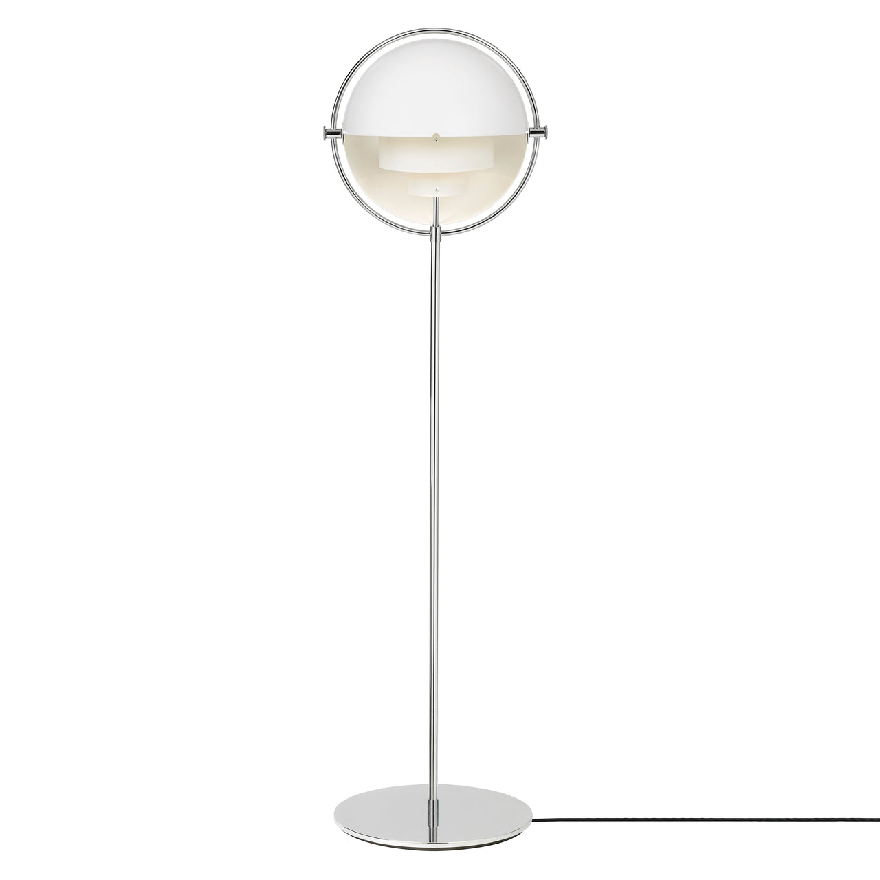 Multi-Lite Floor Lamp: Chrome + White Semi Matt
