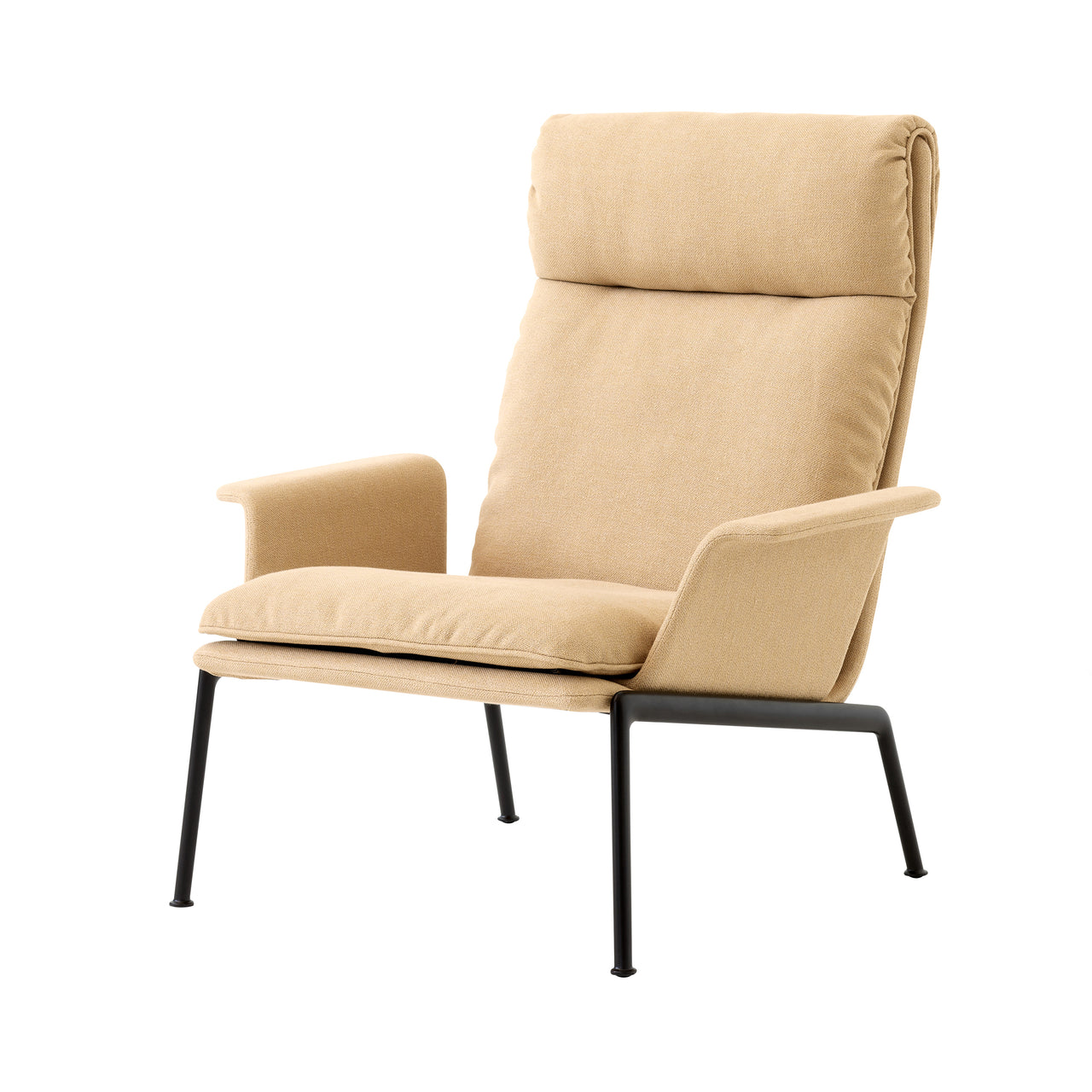 Muno Highback Lounge Armchair: LN17 + Warm Black 