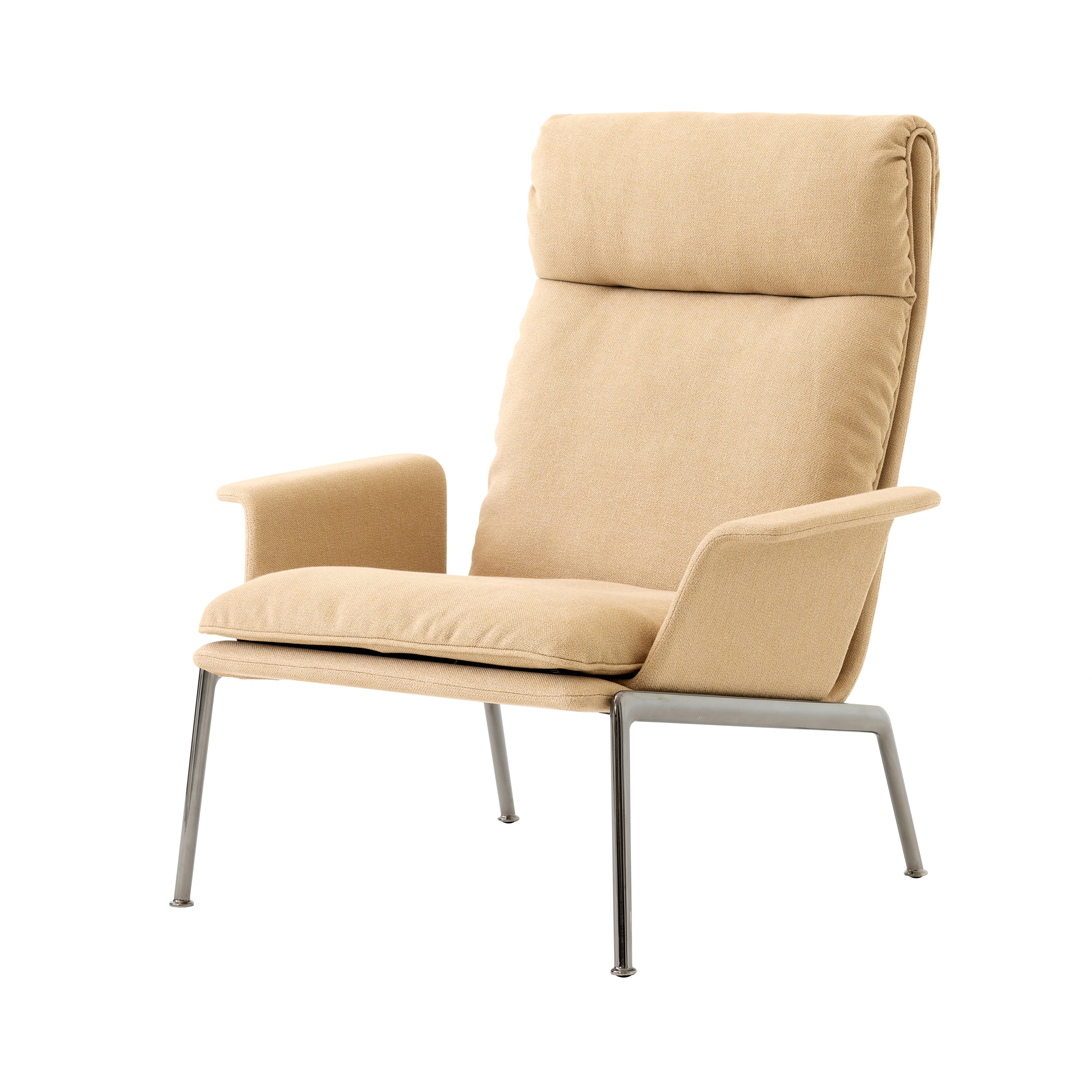 Muno Highback Lounge Armchair: LN17 + Dark Chrome