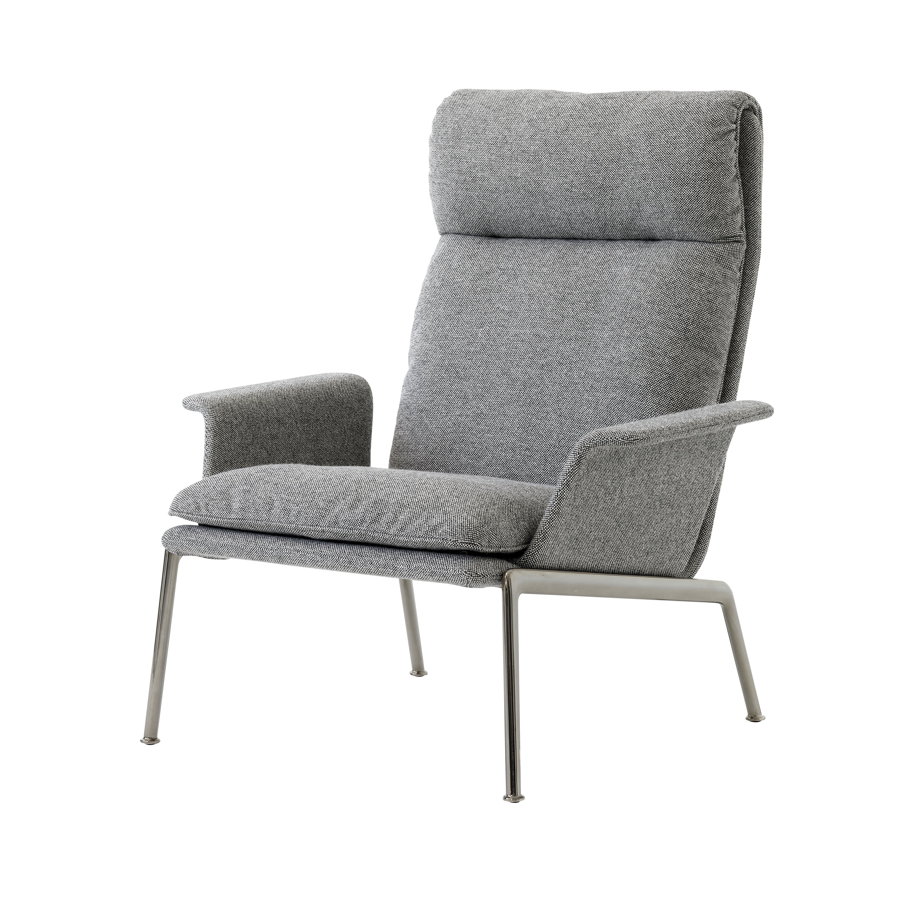 Muno Highback Lounge Armchair: LN17 + Dark Chrome